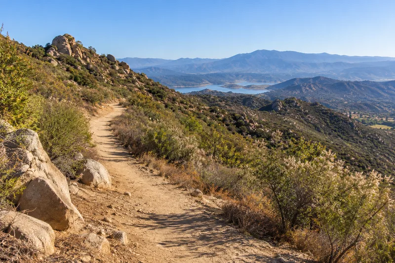 Empty Southern California trail in morning light